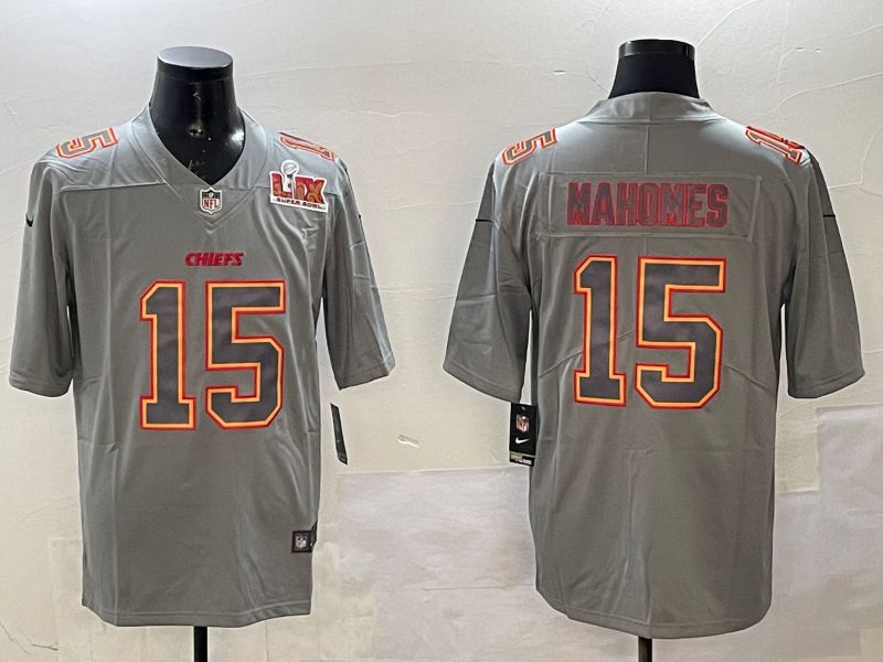 Men Kansas City Chiefs #15 Mahomes Grey 2025 Nike Vapor Limited NFL Jersey style 2102